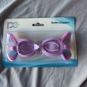 Purple Swim Goggles with Wing Design